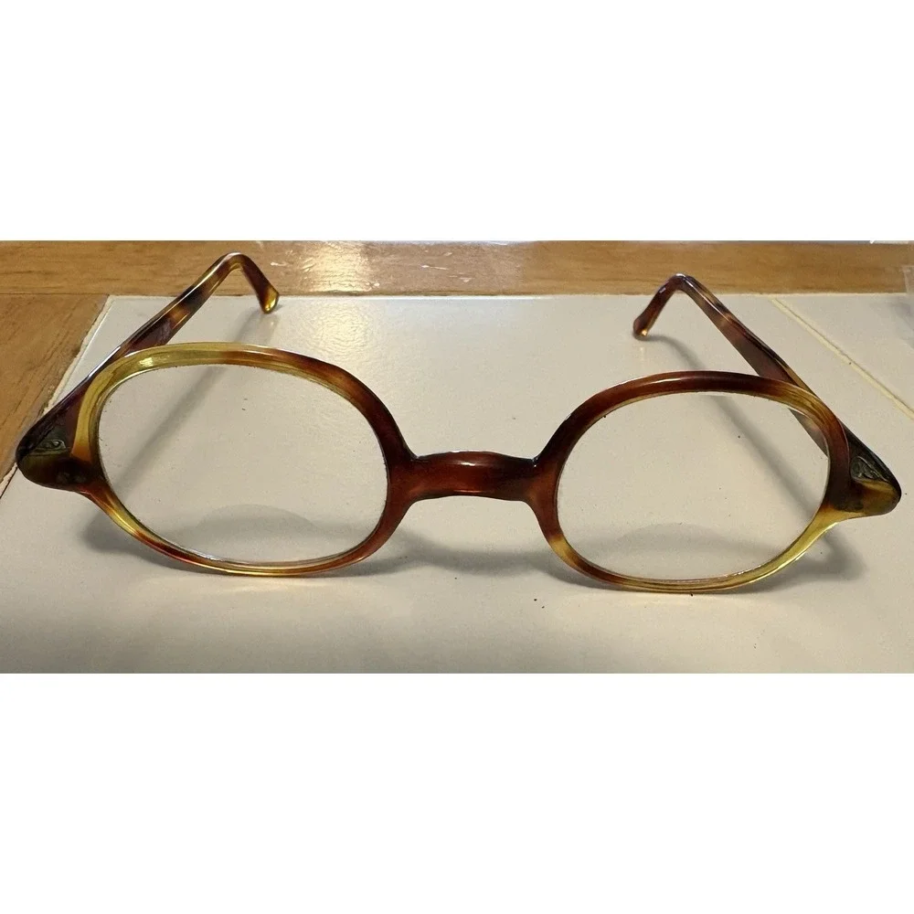Antique Tortoiseshell Round Glasses Spectacles Lord Optical Co Boston Case Incl